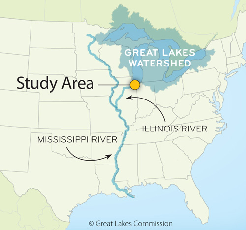 The Great Lakes Commission and the Great Lakes and St. Lawrence Cities Initiative studied engineering options to separate the Great Lakes from the Mississippi River system.Credit Great Lakes Commission