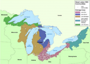 Combined sever overflows (CSOs) in the Great Lakes Credit: US EPA