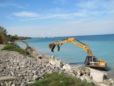 Erosion Threatens Homes on Lake Michigan