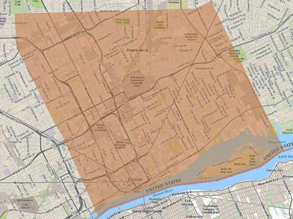 Effected area Detroit for water issue