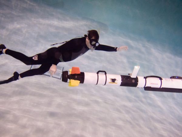 Image of underwater robot to monitor oil pipeline under Line 5. Photo courtesy - Sarah Bird, Michigan Tech