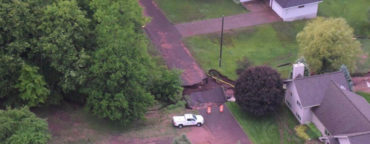 Aerial view of a sinkhole in the Wester Upper Peninsula - Photo - Michigan.gov.