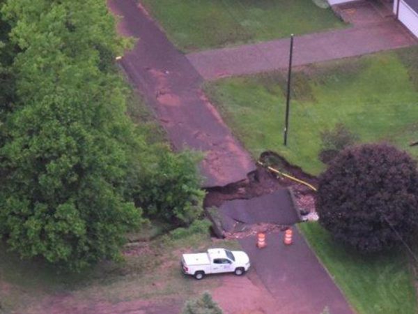 Aerial view of a sinkhole in the Wester Upper Peninsula - Photo - Michigan.gov.