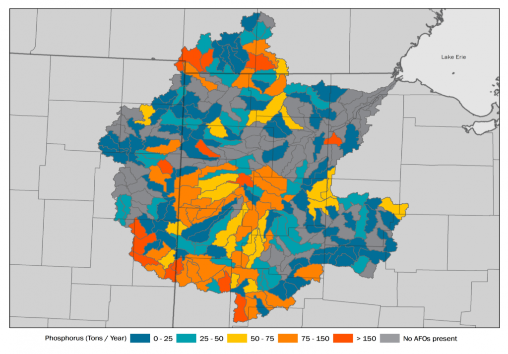 This map shows areas where phosphorous production is concentrated. Provided by Environmental