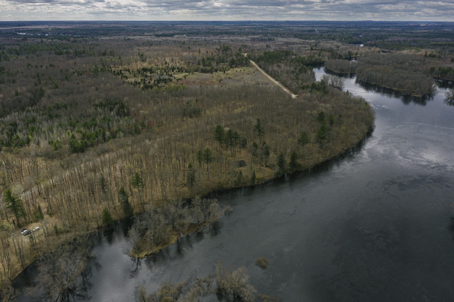 Aerial view of Menominee River near mine site(2) Great Lakes Now