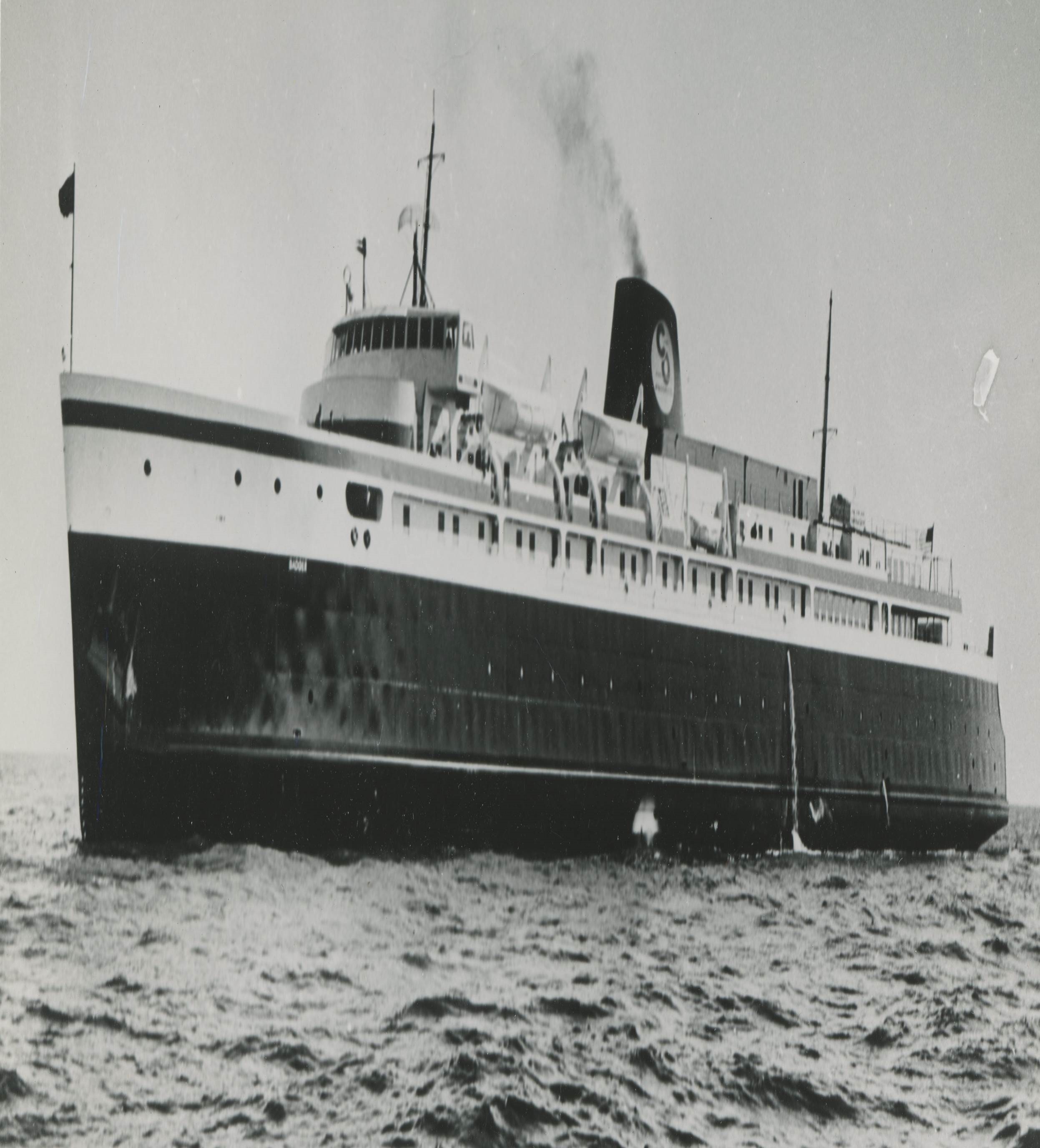 Badger S.S Lake Michigan Ferry Ludington to Wisconsin Steamship Ship Postcard 