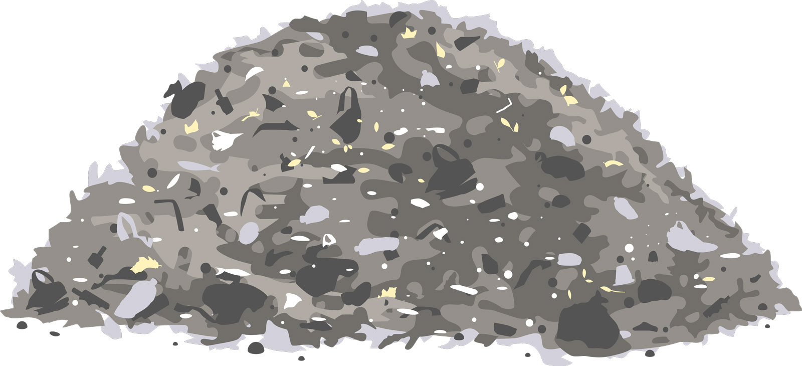 Illustration of pile of garbage - fatbergs are filled with wipes