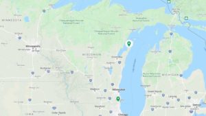 Map of Wisconsin areas we visit in episode 1015