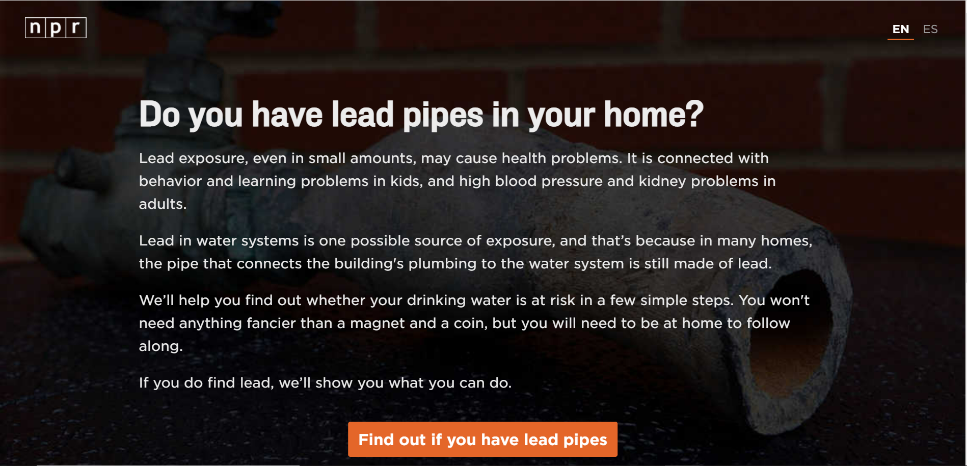 NPR App Can Help You Find Lead Pipes At Home : Shots - Health News